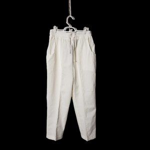 Vintage white pants with elastic waist. Erika Classics size M